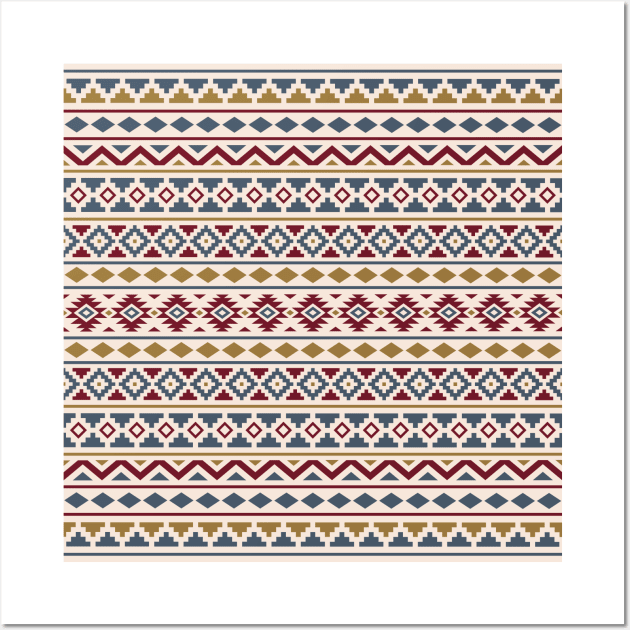 Aztec Essence Pattern II Blue Red Gld Crm Wall Art by NataliePaskell